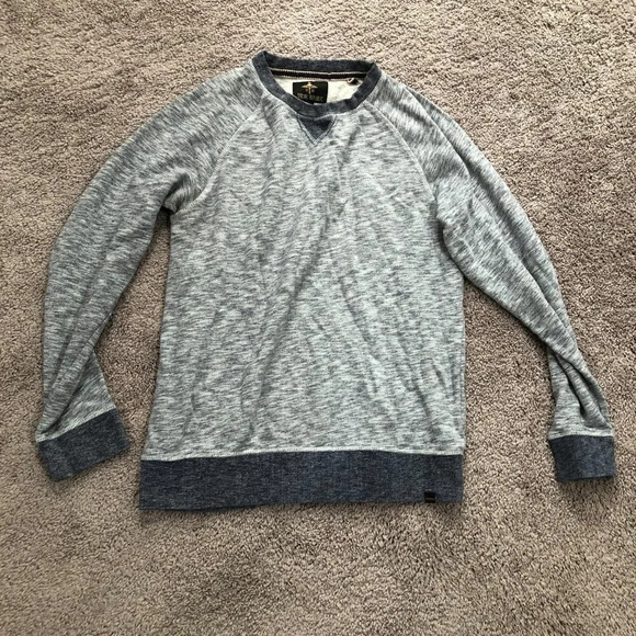 Social Republic Crewneck Sweatshirt Heathered Gray Blue Mens Size Large - Picture 2 of 5